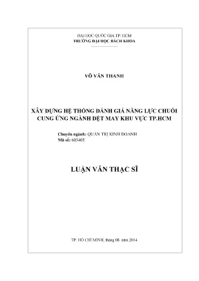Đánh Giá Năng Lực Chuỗi Cung Ứng Ngành Dệt May Tại TP HCM