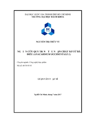 Nghiên cứu quy trình thu nhận chất xơ từ bã điều