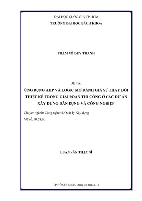 Đánh giá thiết kế xây dựng bằng AHP và logic mờ trong 