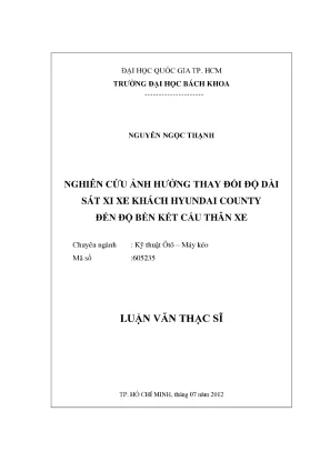 Nghiên cứu ảnh hưởng độ dài sát xi đến độ bền thân xe 