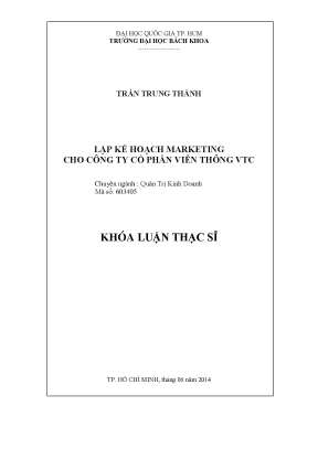 Kế hoạch marketing cho công ty cổ phần viễn thông VTC