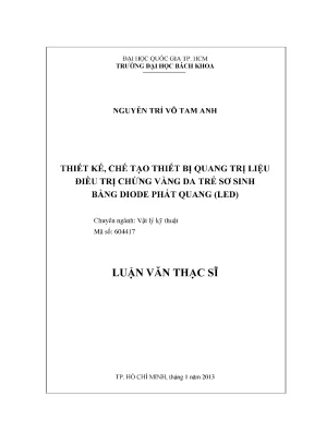 Thiết kế thiết bị quang trị liệu điều trị vàng da trẻ sơ 