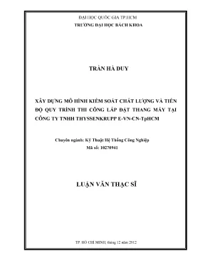 Mô Hình Kiểm Soát Chất Lượng và Tiến Độ Lắp Đặt Thang 