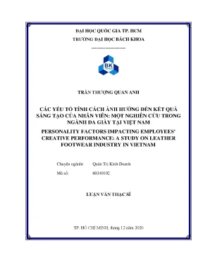 Tác động của tính cách đến sáng tạo nhân viên trong