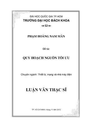 Mô Hình Toán Quy Hoạch Nguồn Trong Thiết Bị Mạng Và Nhà