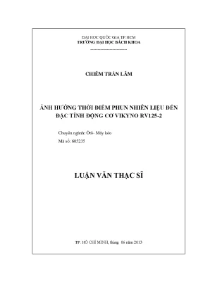 Ảnh hưởng của thời điểm phun nhiên liệu đến hiệu suất