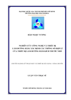 Nghiên cứu công nghệ thiết bị làm đường hầm kích thước 