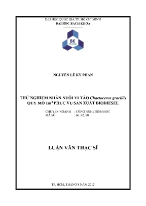 Nghiên cứu nhân nuôi vi tảo Chaetoceros gracilis quy mô