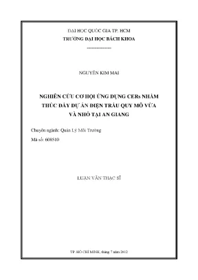 Cơ hội ứng dụng CERS trong quản lý môi trường cho dự án 