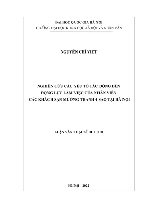 Nghiên cứu động lực làm việc của nhân viên khách sạn