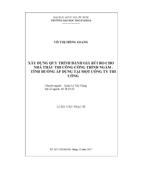 Quy trình đánh giá rủi ro cho nhà thầu thi công công
