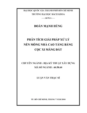 Giải pháp xử lý nền móng nhà cao tầng bằng cọc xi măng đất