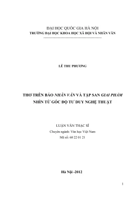 Nghiên cứu thơ trên báo Nhân Dân và tập san Giai Phẩm: