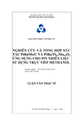 Nghiên cứu và tổng hợp xúc tác ptrumo trong luận văn