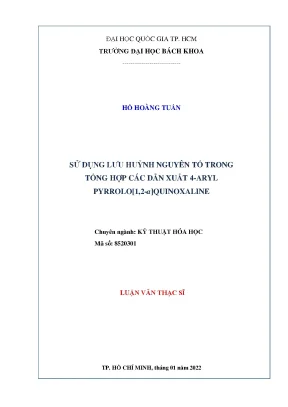 Tổng hợp dẫn xuất 4-aryl pyrrolo[1,2-a]quinoxaline từ
