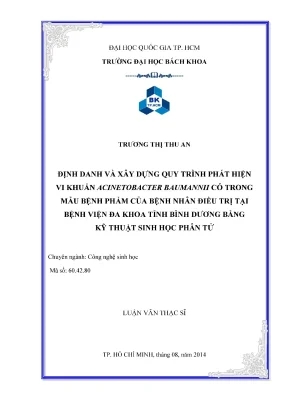 Phát hiện vi khuẩn Acinetobacter baumannii trong mẫu