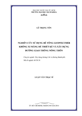 Nghiên cứu bê tông geopolymer không xi măng cho đường 