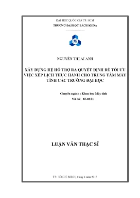 Hệ thống hỗ trợ ra quyết định tối ưu xếp lịch thực hành