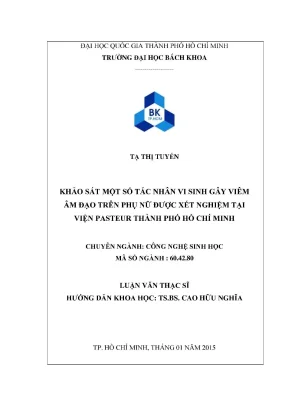 Khảo sát tác nhân vi sinh gây viêm âm đạo ở phụ nữ tại