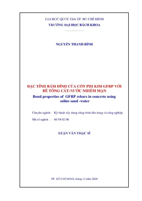 Đặc tính bám dính của cốt phi kim GFRP với bê tông