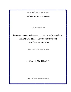 Cải thiện bảo trì máy móc tại Pinaco bằng FMEA
