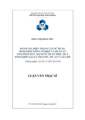 Đánh giá và giải pháp tái sử dụng sinh khối nông nghiệp 