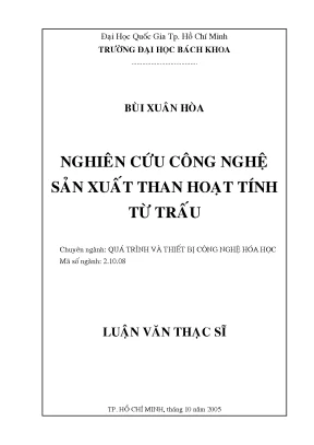 Nghiên cứu sản xuất than hoạt tính từ trấu trong công 