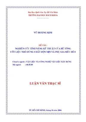 Nghiên cứu tính năng kỹ thuật của bê tông cốt liệu nhỏ 