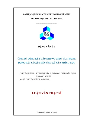 Nghiên cứu ứng xử động của khung chịu tải trọng động đất
