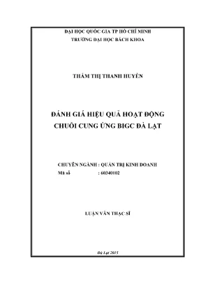 Đánh giá hiệu quả chuỗi cung ứng BigC Đà Lạt trong quản