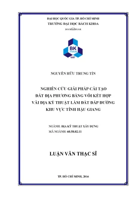 Giải pháp cải tạo đất địa phương bằng vôi và vải địa kỹ