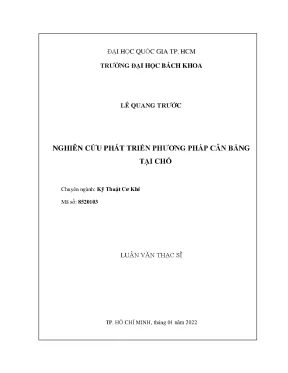 Phát triển phương pháp cân bằng tại chỗ trong kỹ thuật