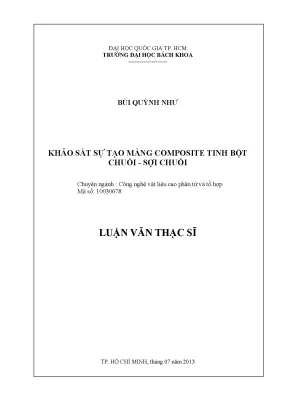 Nghiên cứu tạo màng composite sinh học từ tinh bột chuối 