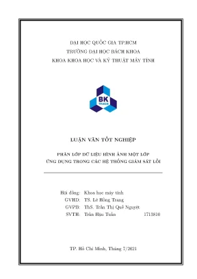 Phân lớp dữ liệu hình ảnh trong hệ thống giám sát lỗi