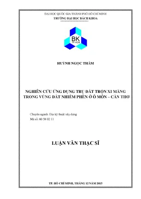 Nghiên cứu ứng dụng trụ đất trộn xi măng trong xử lý đất