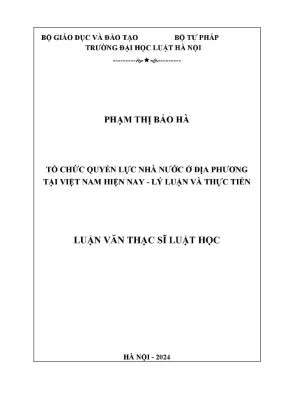 Quyền lực nhà nước ở địa phương tại Việt Nam: Lý luận và