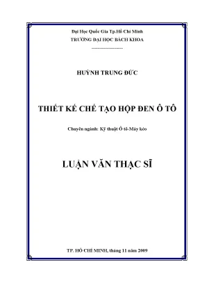 Thiết kế và chế tạo hộp đen ô tô cho luận văn thạc sĩ kỹ 