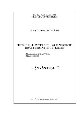 Nghiên cứu bê tông tự liền vết nứt bằng cơ chế sinh học 