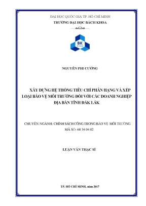 Hệ thống tiêu chí bảo vệ môi trường cho doanh nghiệp tại 
