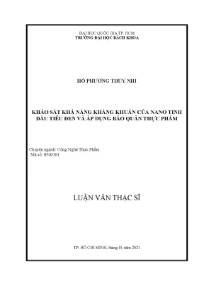 Khả năng kháng khuẩn của nano tinh dầu tiêu đen trong