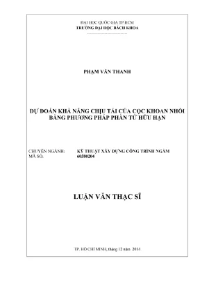 Dự đoán khả năng chịu tải cọc khoan nhồi bằng phương 
