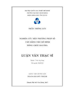 Phương pháp số cân bằng cho mô hình dòng chảy hai pha