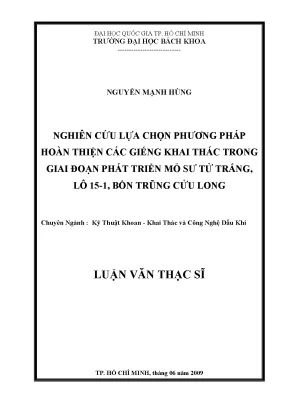 Nghiên cứu phương pháp hoàn thiện giếng khai thác dầu 