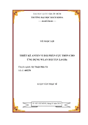 Thiết kế anten vi dải phân cực tròn cho WLAN 2.4GHz