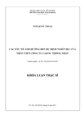 Yếu tố ảnh hưởng đến ý định nghỉ việc của nhân viên công