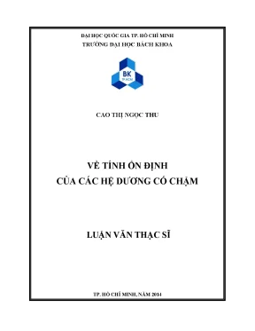 Tính ổn định của hệ dương có chậm trong toán ứng dụng