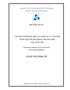 Ứng dụng mô hình AHP trong lựa chọn xử lý nền cho móng