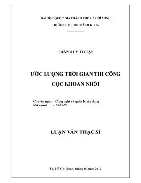 Ước lượng thời gian thi công cọc khoan nhồi trong quản