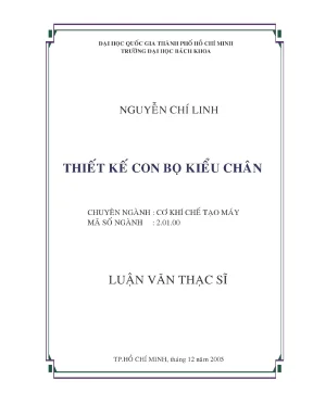 Thiết kế con bọ kiểu chân trong công nghệ chế tạo máy
