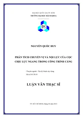 Phân Tích Chuyển Vị và Nội Lực Cọc Chịu Lực Ngang trong